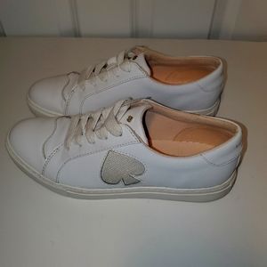 Kate Spade New York Fez White Leather Sneakers Sz 7.5